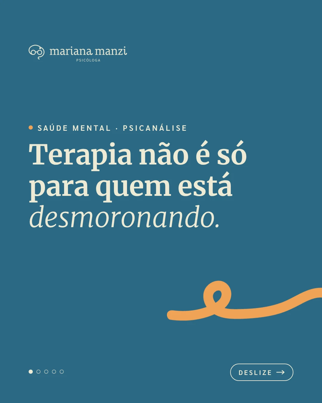 Carrossel de Instagram para psicóloga psicanalista (Mariana Manzi), slide 1