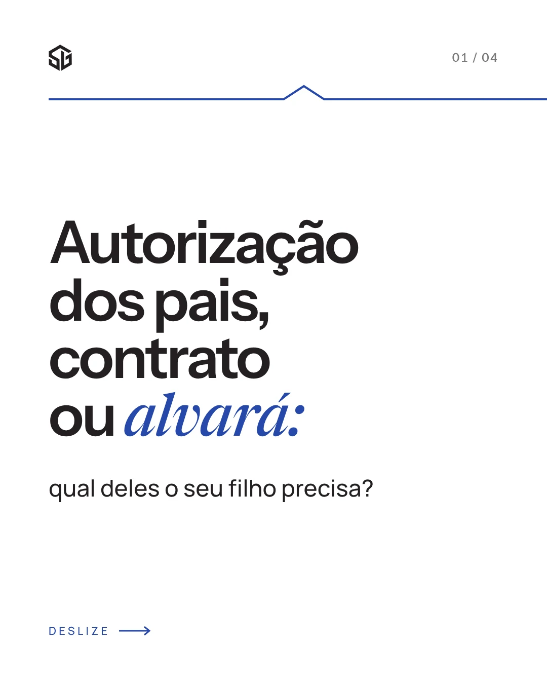 Carrossel de Instagram para escritório de advocacia (SGF Advogados), slide 1