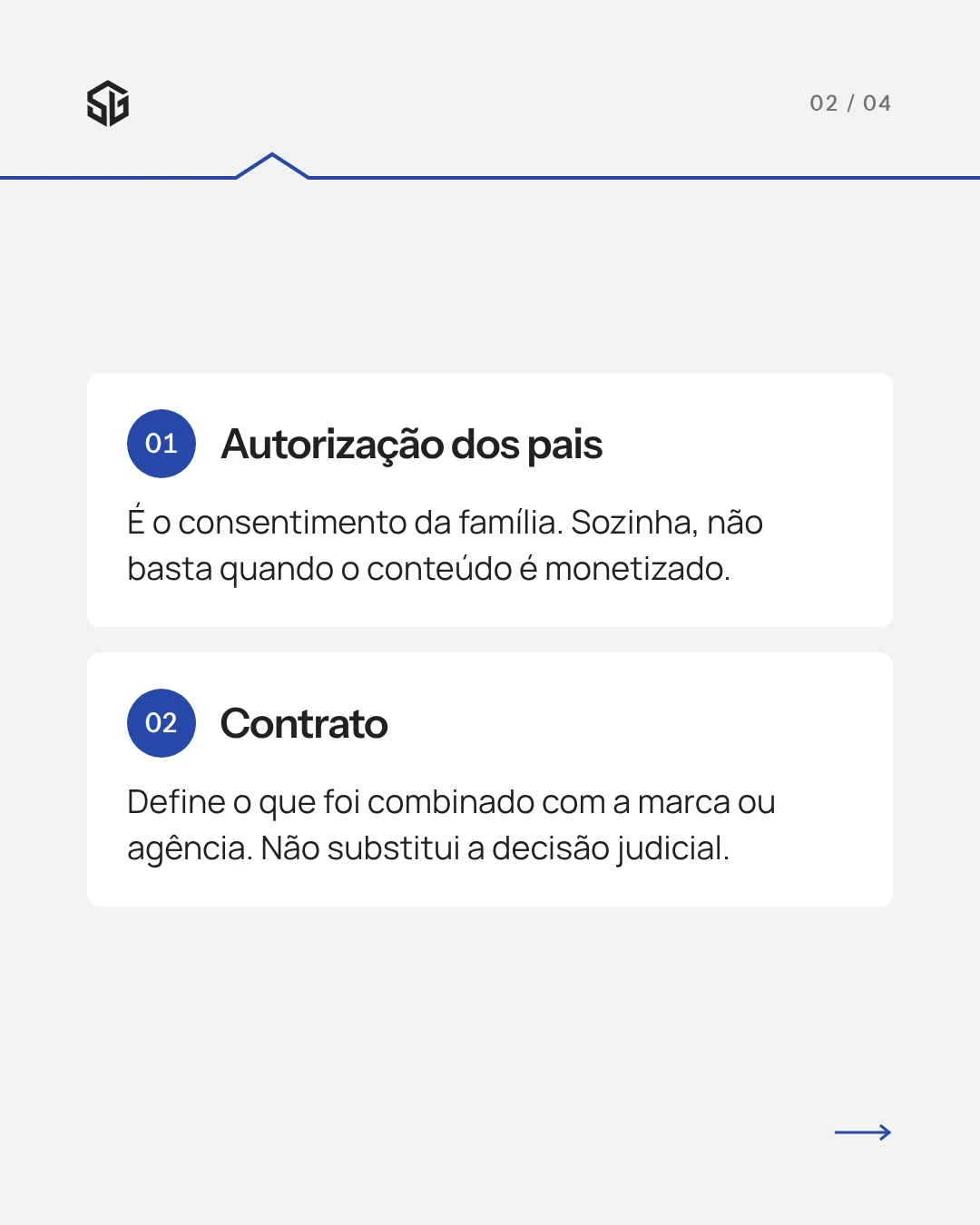 Carrossel de Instagram para escritório de advocacia (SGF Advogados), slide 2