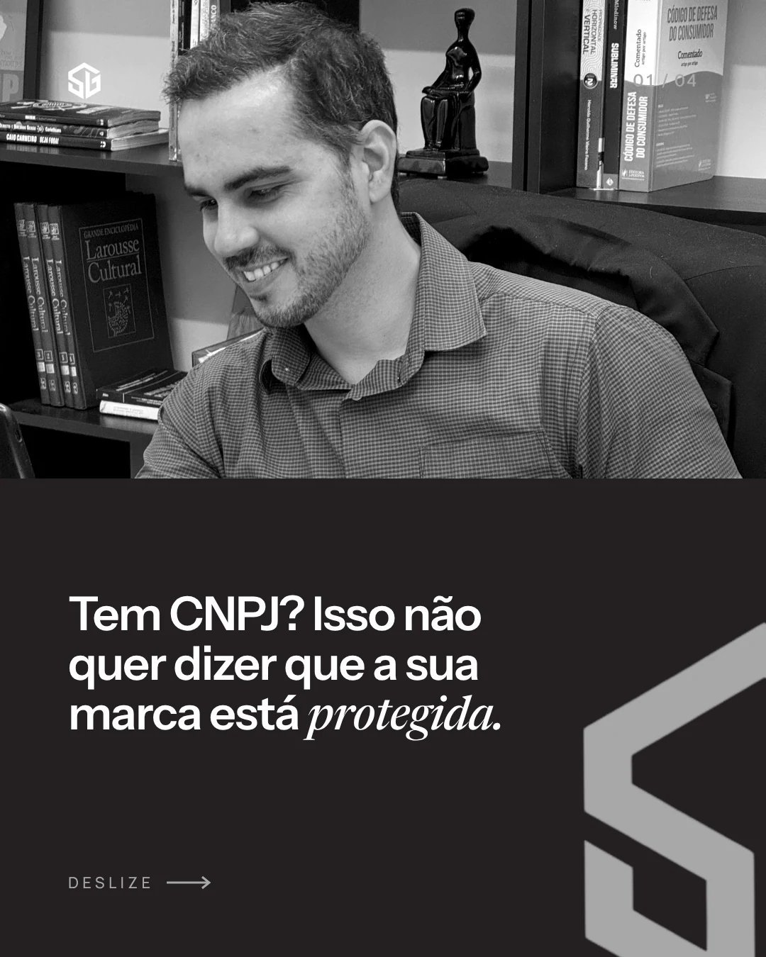 Carrossel de Instagram para escritório de advocacia (SGF Advogados), slide 1