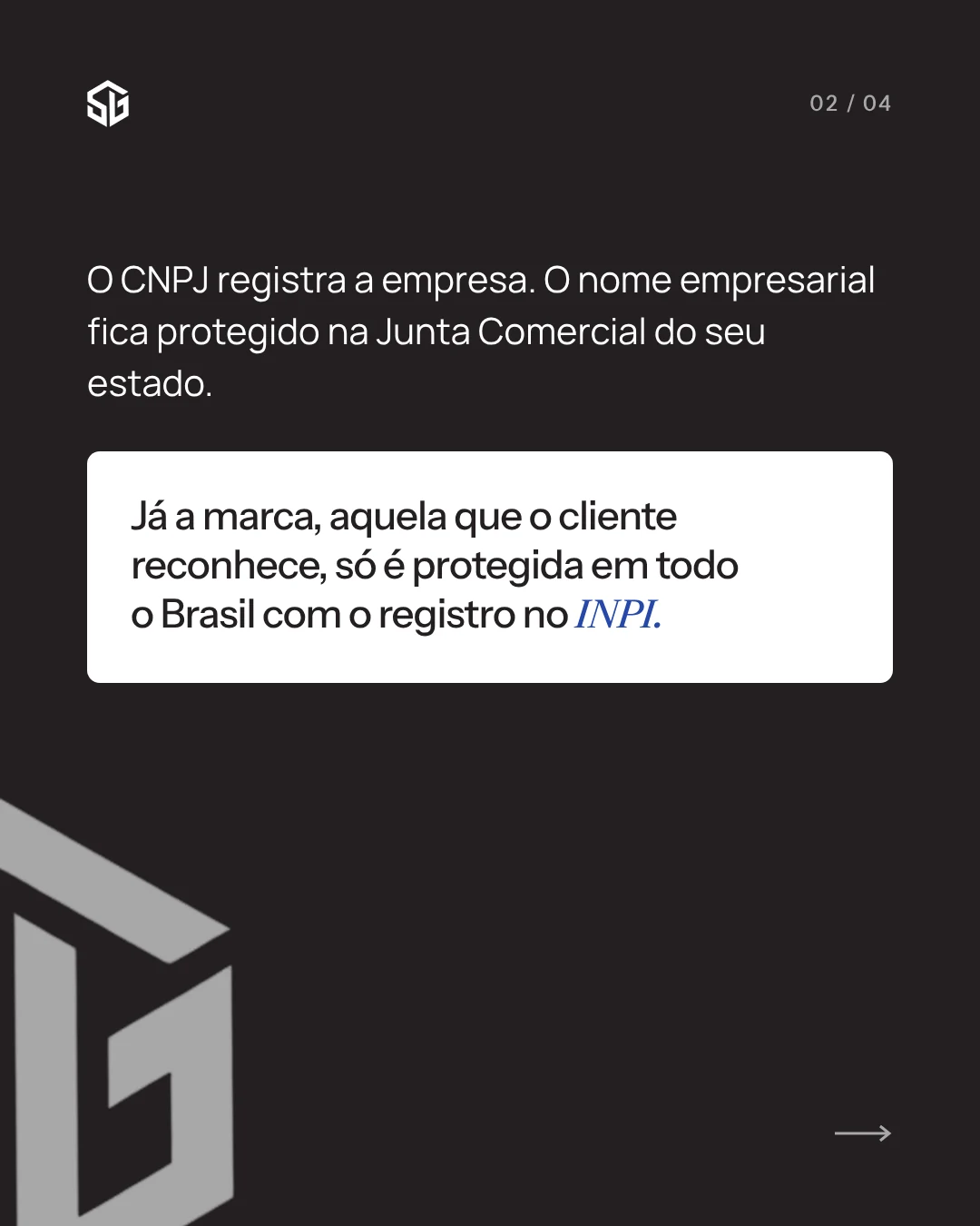 Carrossel de Instagram para escritório de advocacia (SGF Advogados), slide 2